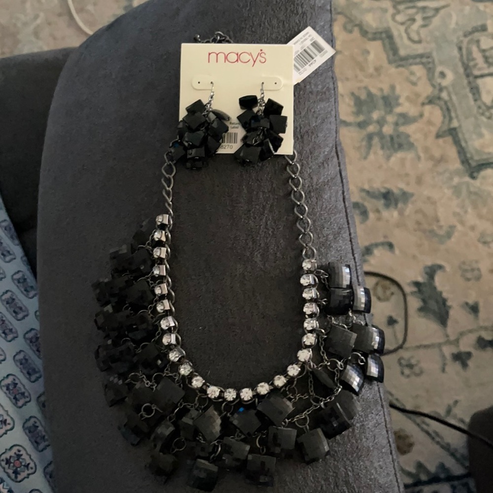 Macy’s necklace and earrings